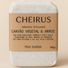 SABONETE CARVÃO VEGETAL C/ARROZ 100% NAT
