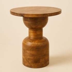 MESA APOIO MANGO MARRON 40X40X50