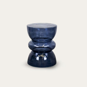 MESA APOIO 39X39X42 VIDRO AZUL