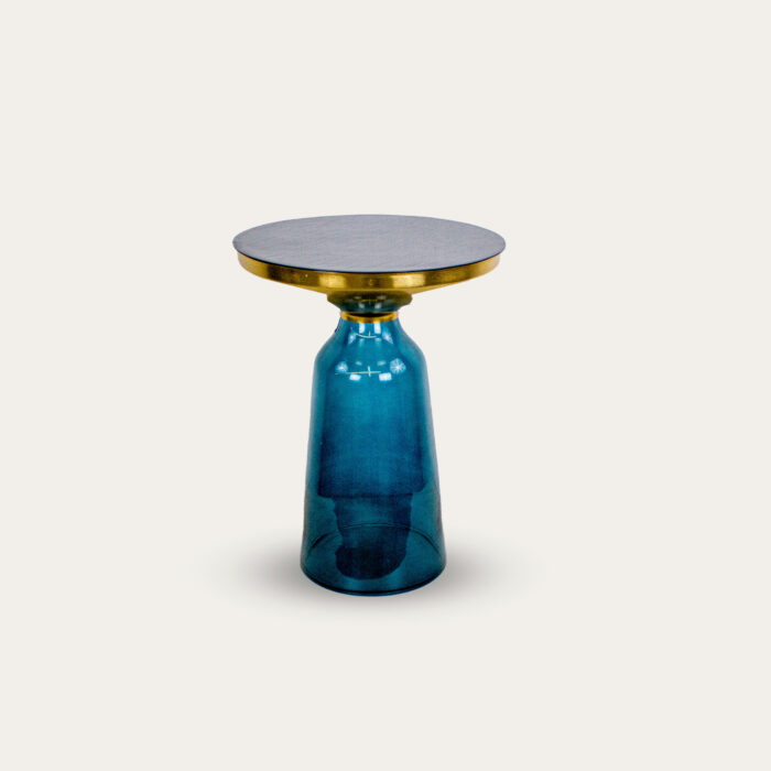 MESA APOIO 37X37X49 VIDRO METAL - Image 1