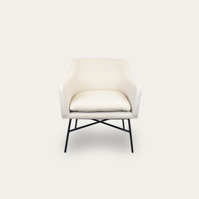 CADEIRAO POLIESTER METAL 66X62X75 BEGE - Image 1