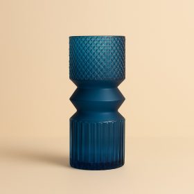 JARRA VIDRO FROZEN BLEU FONCE 10X25CM