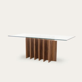 MESA VIDRO ATENAS BASE NOGUEIRA 180X100 - Image 2