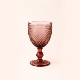 COPO VINHO VIDRO GRAVADO ROSA 330ML