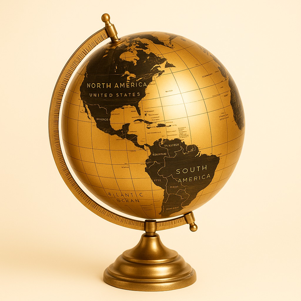 9128303 GLOBO TERRESTRE 20X20X32 DOURADO - Image 1