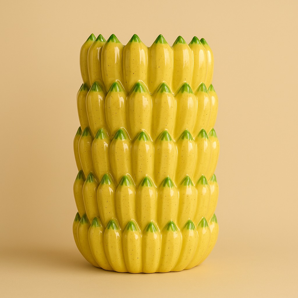 9128317 JARRO CERAMICA 25X25X38 BANANA - Image 1