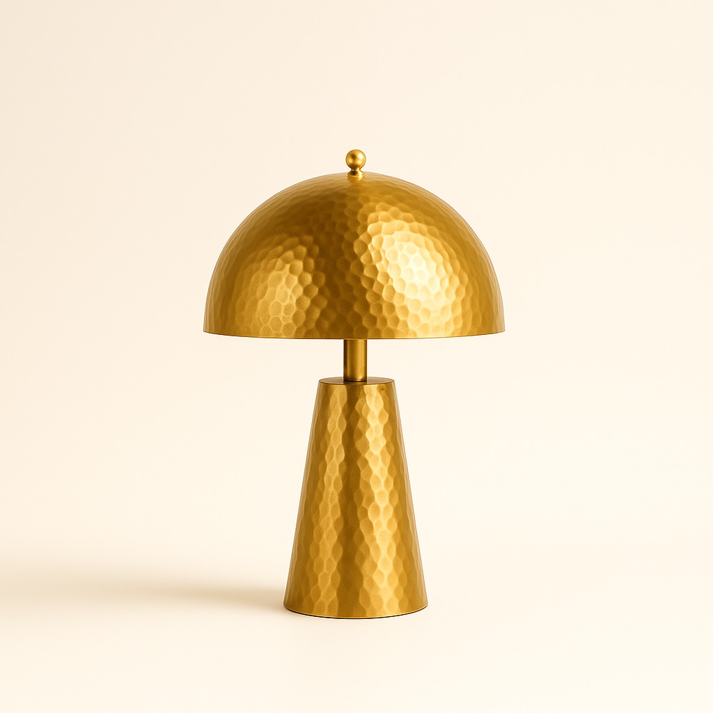 9128322 CANDEEIRO DE MESA METAL 30X30X44 DOURADO - Image 1