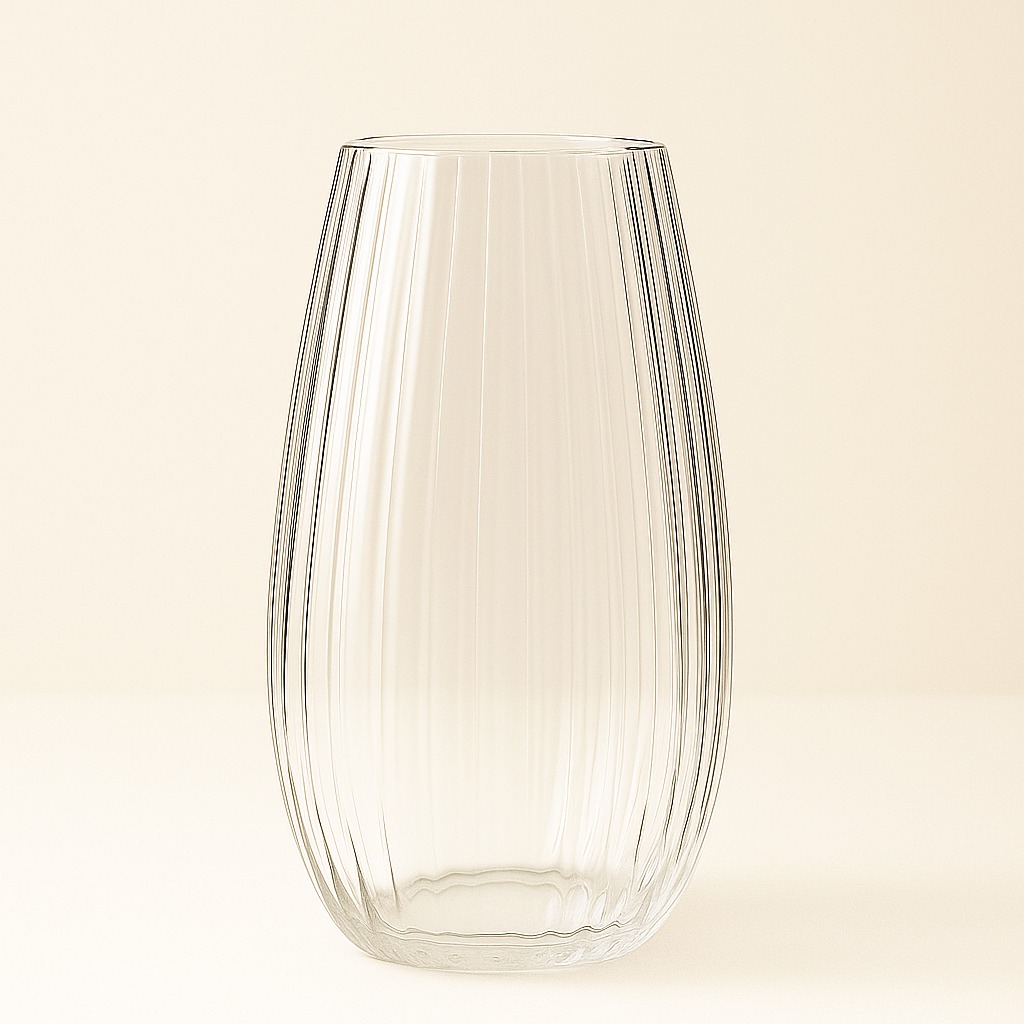 9130509 VASO VIDRO TEXT ESTRIAS 200XH500MM - Image 1