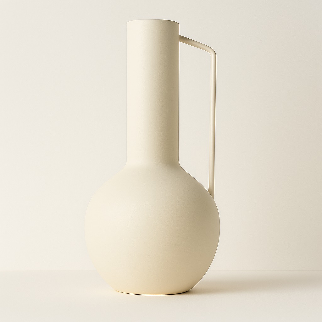 9130510 VASO ZINCO COM PEGA BRANCO 17X17X34,5CM - Image 1